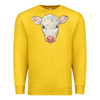 Lemon charolais calf face Premium Sweatshirt - LillyAllenDesigns
