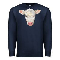 Navy charolais calf face Premium Sweatshirt - LillyAllenDesigns