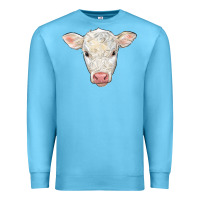 Ocean Blue charolais calf face Premium Sweatshirt - LillyAllenDesigns