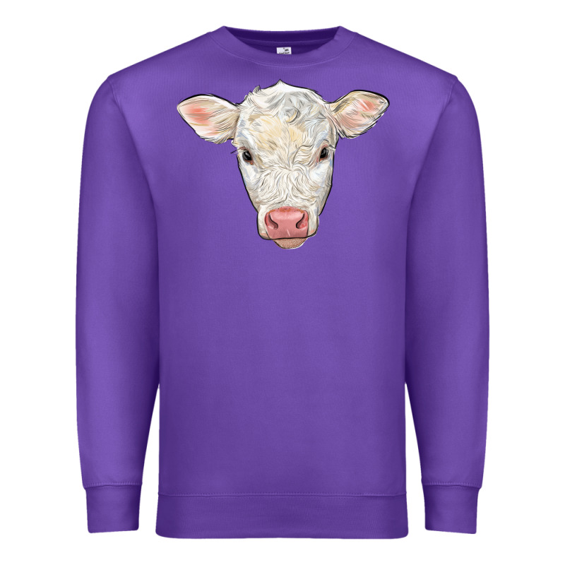 Charolais Calf Face Premium Sweatshirt by LillyAllenDesigns | Teevron