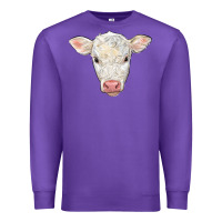 Purple charolais calf face Premium Sweatshirt - LillyAllenDesigns