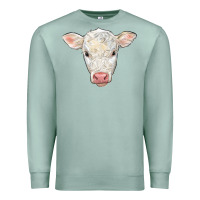 Seafoam charolais calf face Premium Sweatshirt - LillyAllenDesigns