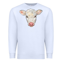 White charolais calf face Premium Sweatshirt - LillyAllenDesigns