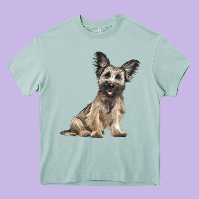 Skye Terrier Dog Illustrations Heavy Core Tee Designed By Lillyallendesigns