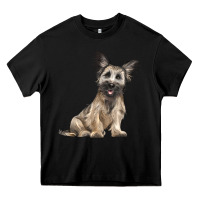 Black Skye Terrier Dog Illustrations Heavy Core Tee - LillyAllenDesigns