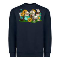 Navy Sheep coffee cups Heavyweight Sweatshirt - texasbilliewilder