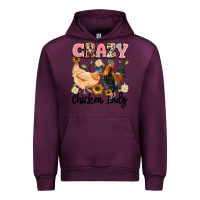 Mauve Wine crazy chicken lady Urban Hoodie - Artiststas