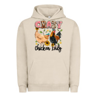 Pigment French Oak crazy chicken lady Urban Hoodie - Artiststas