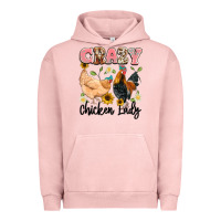 Pigment Salmon crazy chicken lady Urban Hoodie - Artiststas
