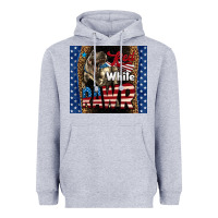 Heather Grey Red White Rawr Dinosaur T-Rex Heavyweight Hoodie - LillyAllenDesigns