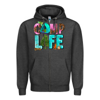Charcoal Heather camp life Zipper Hoodie - AdoDesignShop