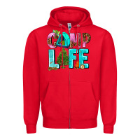 Red camp life Zipper Hoodie - AdoDesignShop