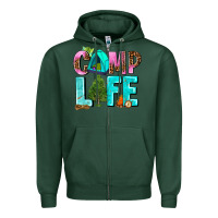 Sports Green camp life Zipper Hoodie - AdoDesignShop