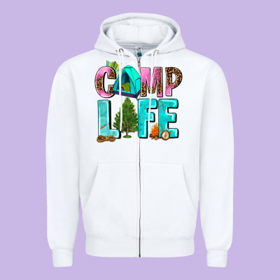 Camp Life Zipper Hoodie Designed By Adodesignshop