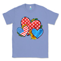 Colony Blue usa flag hearts with sunflower Classic Tee - HRA Design Shop