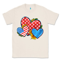 Natural usa flag hearts with sunflower Classic Tee - HRA Design Shop