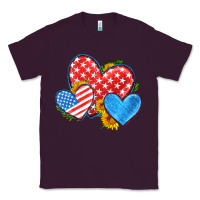 Plum usa flag hearts with sunflower Classic Tee - HRA Design Shop
