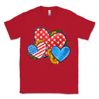 Red usa flag hearts with sunflower Classic Tee - HRA Design Shop