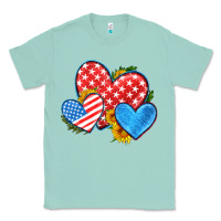 Seafoam usa flag hearts with sunflower Classic Tee - HRA Design Shop