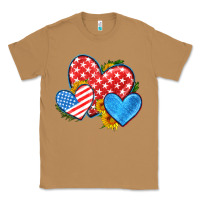 Toasted Coconut usa flag hearts with sunflower Classic Tee - HRA Design Shop