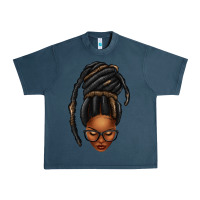 Midnight Navy afro woman faux jumbo locs Urban Heavy Tee - texasbilliewilder