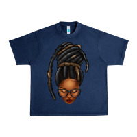 Navy afro woman faux jumbo locs Urban Heavy Tee - texasbilliewilder