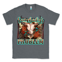 Charcoal Heather Somebody's Problem Bull Skull Classic Tee - FaDigitalArtStudio