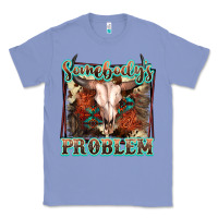 Colony Blue Somebody's Problem Bull Skull Classic Tee - FaDigitalArtStudio