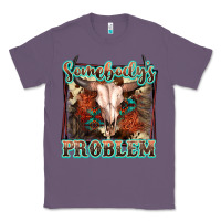 Lavender Somebody's Problem Bull Skull Classic Tee - FaDigitalArtStudio