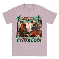 Lilac Somebody's Problem Bull Skull Classic Tee - FaDigitalArtStudio
