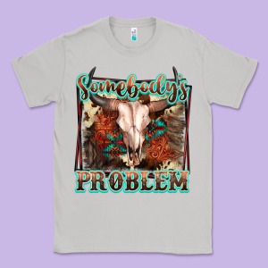 Somebody's Problem Bull Skull Classic Tee Designed By Fadigitalartstudio
