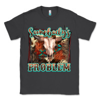 Smoke Somebody's Problem Bull Skull Classic Tee - FaDigitalArtStudio