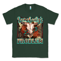 Sports Green Somebody's Problem Bull Skull Classic Tee - FaDigitalArtStudio