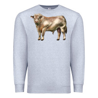 Heather Grey charolais bull Premium Sweatshirt - LillyAllenDesigns