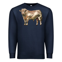 Navy charolais bull Premium Sweatshirt - LillyAllenDesigns