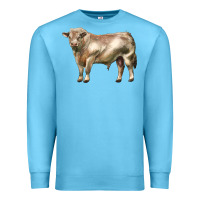 Ocean Blue charolais bull Premium Sweatshirt - LillyAllenDesigns