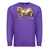 Purple charolais bull Premium Sweatshirt - LillyAllenDesigns