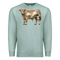 Seafoam charolais bull Premium Sweatshirt - LillyAllenDesigns