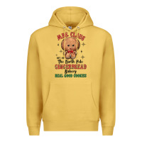 Antique Gold mrs claus the north pole gingerbread bakery real g Premium Hoodie - MaliasSmallBusiness
