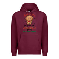 Burgundy mrs claus the north pole gingerbread bakery real g Premium Hoodie - MaliasSmallBusiness