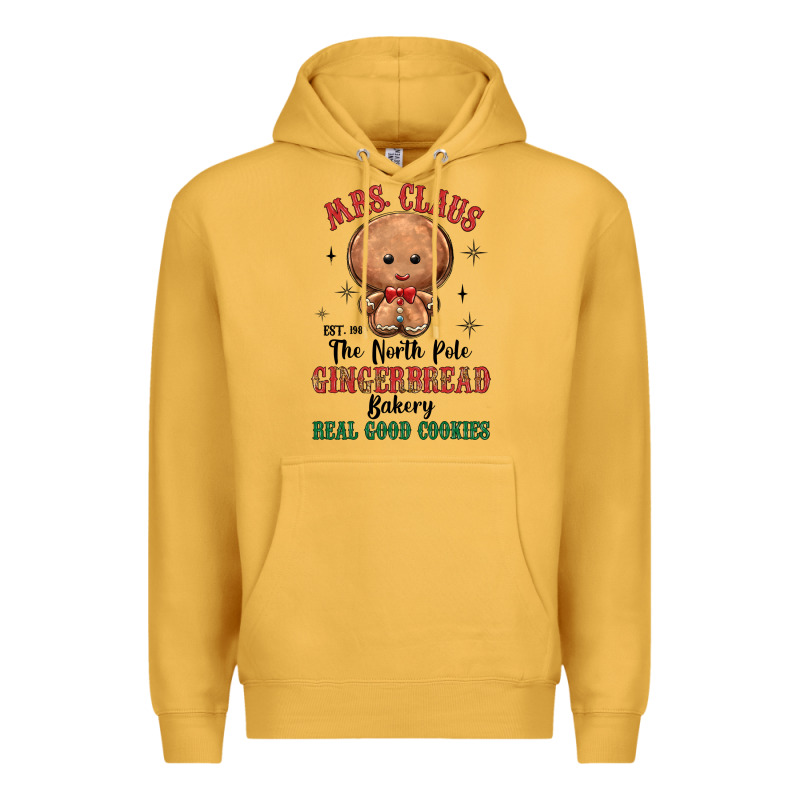 Mrs Claus The North Pole Gingerbread Bakery Real G Premium Hoodie by MaliasSmallBusiness | Teevron