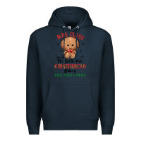 Navy mrs claus the north pole gingerbread bakery real g Premium Hoodie - MaliasSmallBusiness
