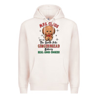 Pale Pink mrs claus the north pole gingerbread bakery real g Premium Hoodie - MaliasSmallBusiness