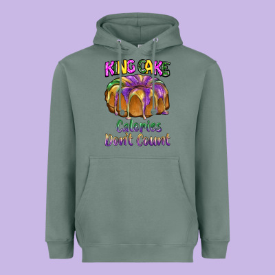 Mardi Gras King Cage Calories Don't Count Heavyweight Hoodie Designed By Barkaloodesign