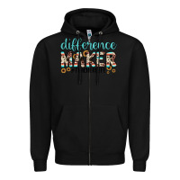 Black difference maker Zipper Hoodie - JahusDesignShop