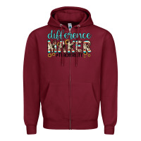 Burgundy difference maker Zipper Hoodie - JahusDesignShop