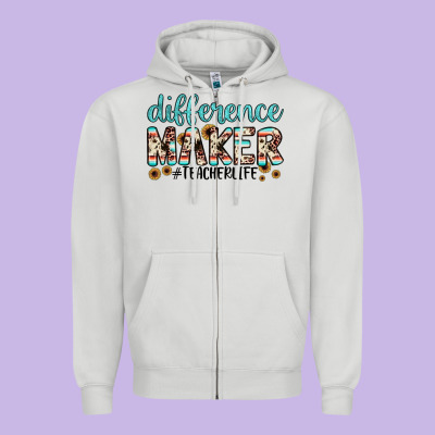 Difference Maker Zipper Hoodie Designed By Jahusdesignshop