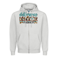 Dove Grey difference maker Zipper Hoodie - JahusDesignShop