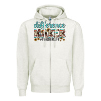 Oatmeal Heather difference maker Zipper Hoodie - JahusDesignShop