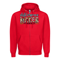 Red difference maker Zipper Hoodie - JahusDesignShop